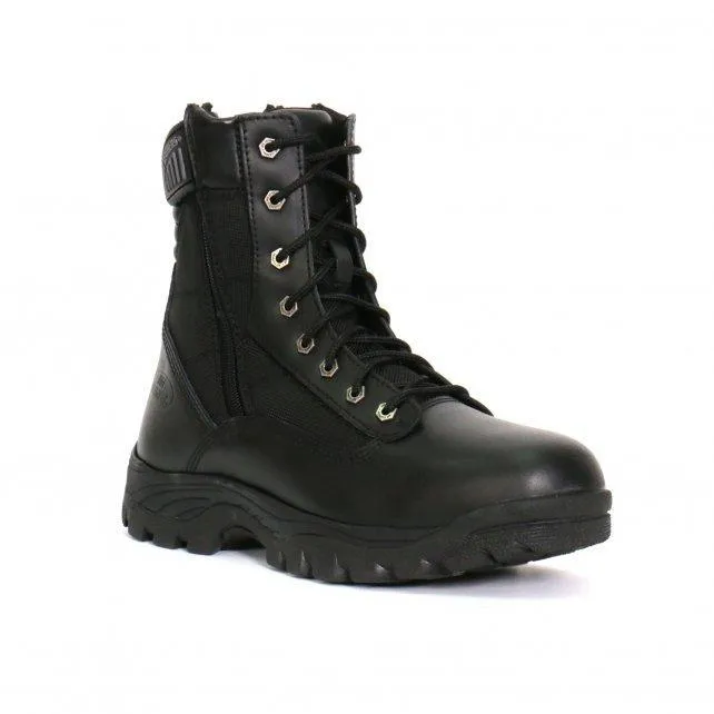 Hot Leathers BTM1012 Men's Black Leather Swat Style Lace Up Boots with Zippers