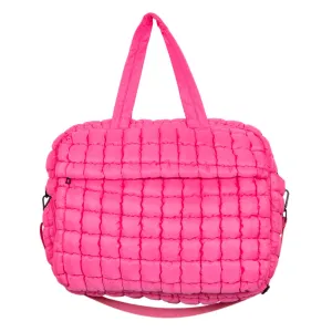 Hot Pink Quilted Wholesale Weekend Duffel w/ Pass-Thru Slip