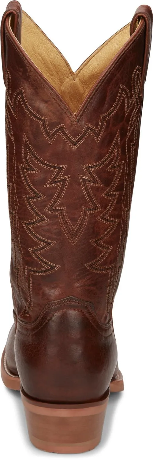 Justin 12in Mens Whiskey Hayne Leather Cowboy Boots