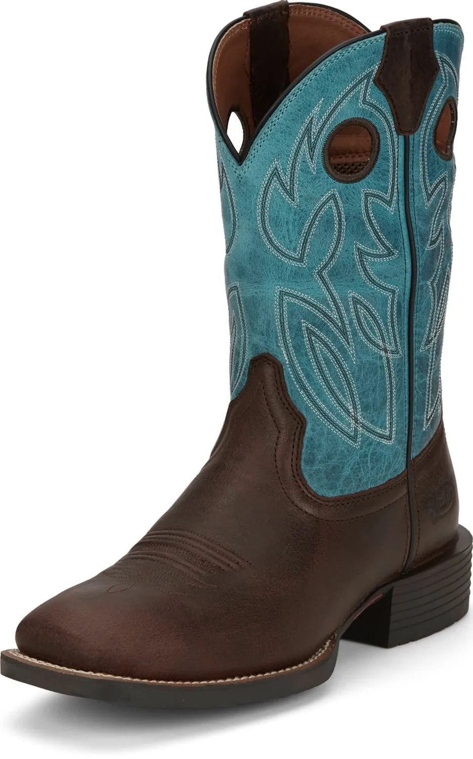 Justin Mens Bowline Sapphire Blue Water Buffalo Cowboy Boots