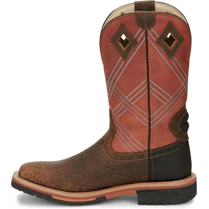 Justin Men's Dalhart 12" Nano CT Western Work Boot -Brown- SE4218