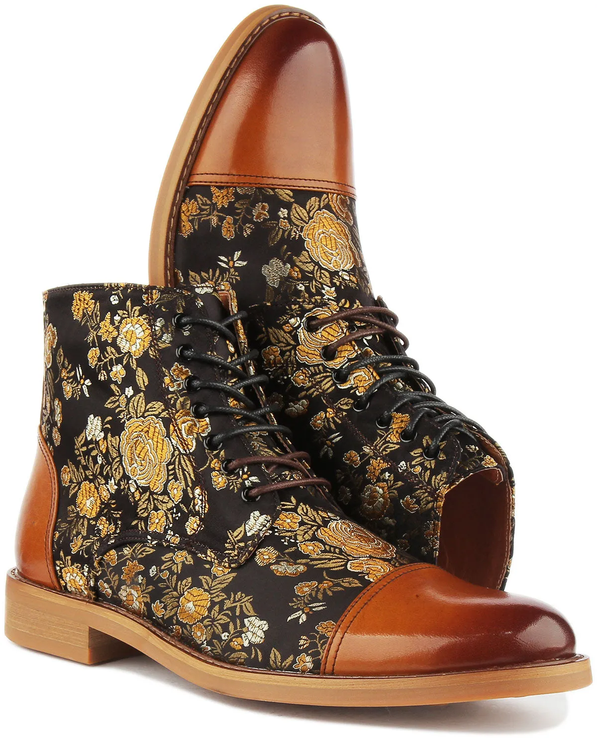 Justinreess England Adam Floral In Brown For Men