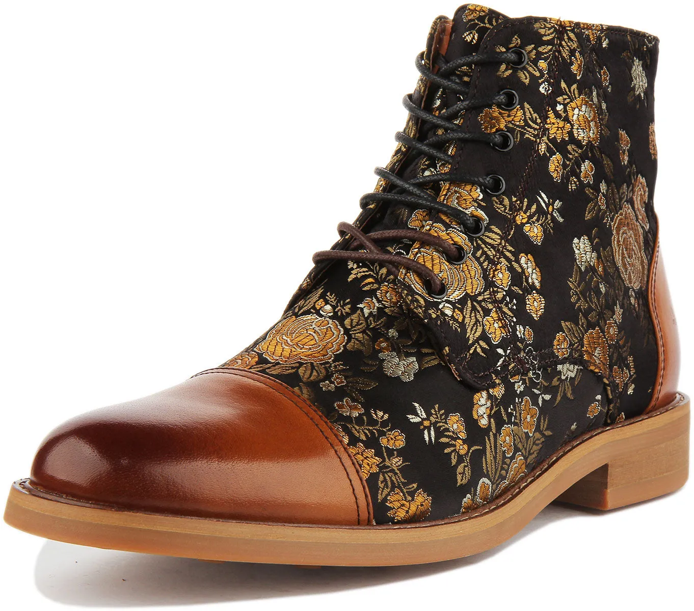 Justinreess England Adam Floral In Brown For Men