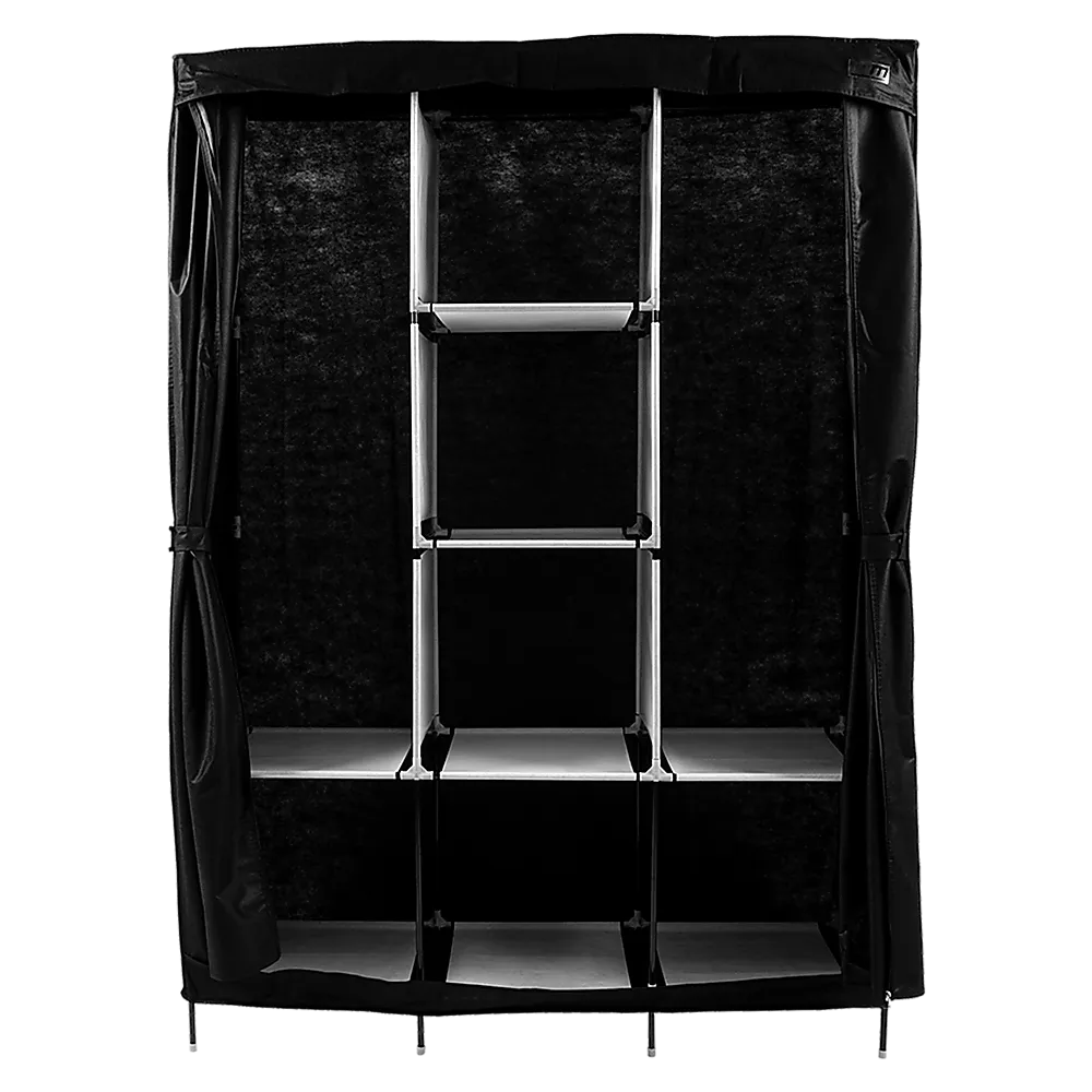 Large Portable Clothes Closet Canvas Wardrobe Storage Organizer with Shelves