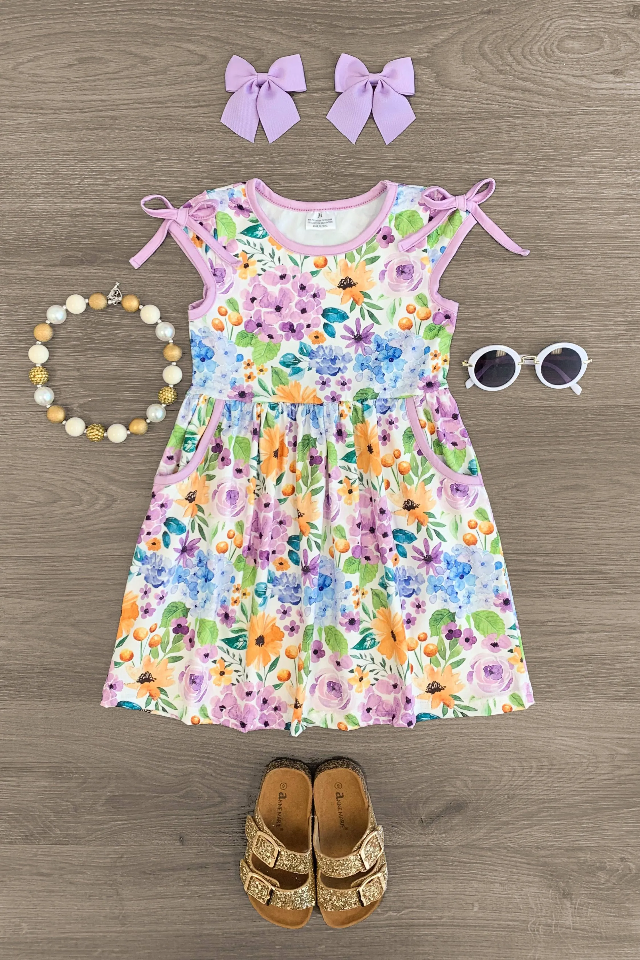 Lavender Watercolor Floral Dress