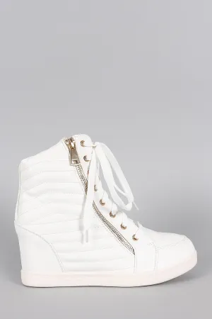 Liliana Quilted High Top Wedge Sneaker