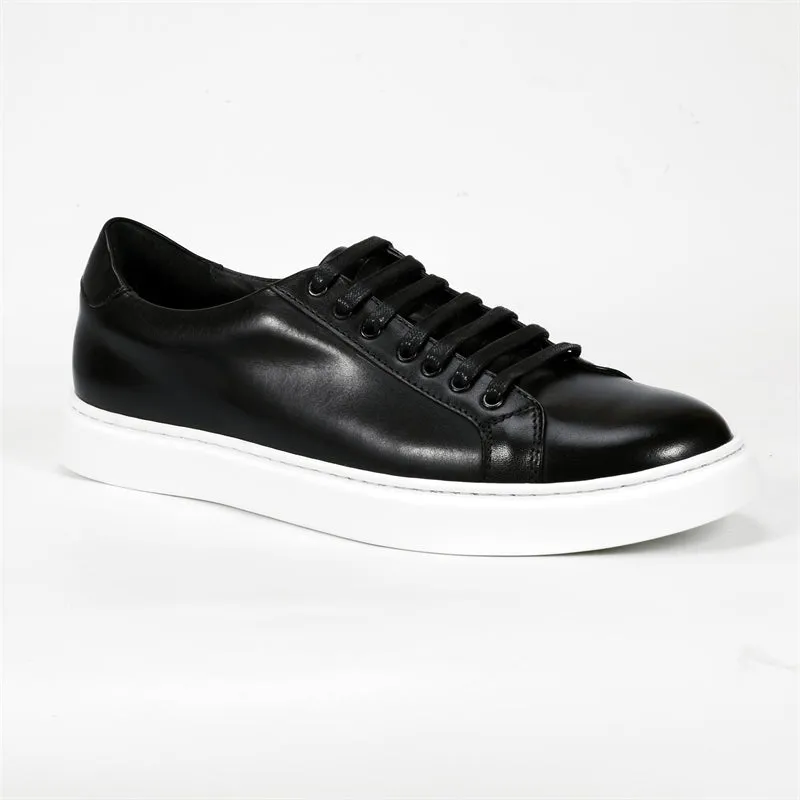 Luxury Cow Leather Hand-Painted Lace-Up Shoes