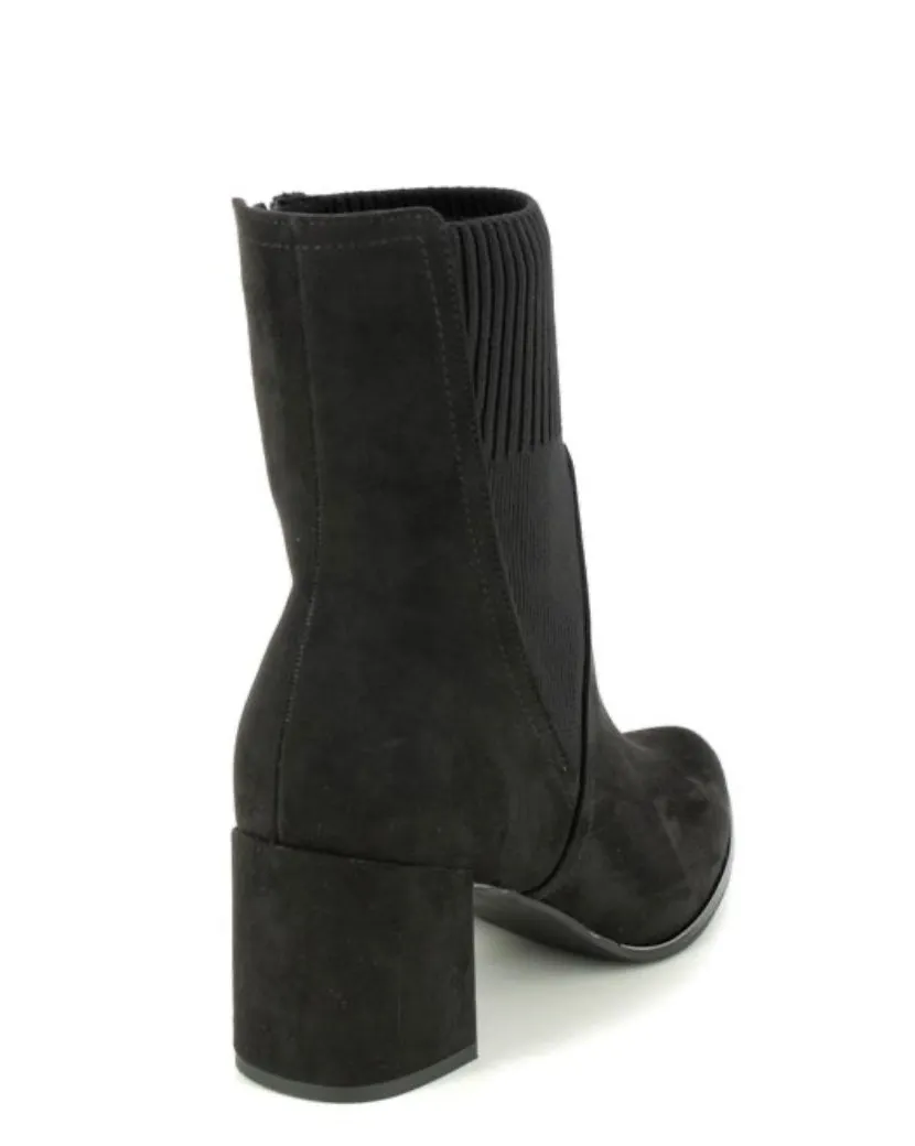 Marco Tozzi 25392-41 Black Sock Block Heeled Ankle Boots