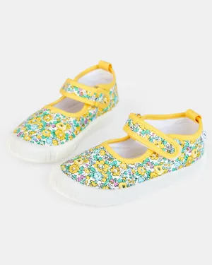 Mary Jane Canvas - Yellow Daisy