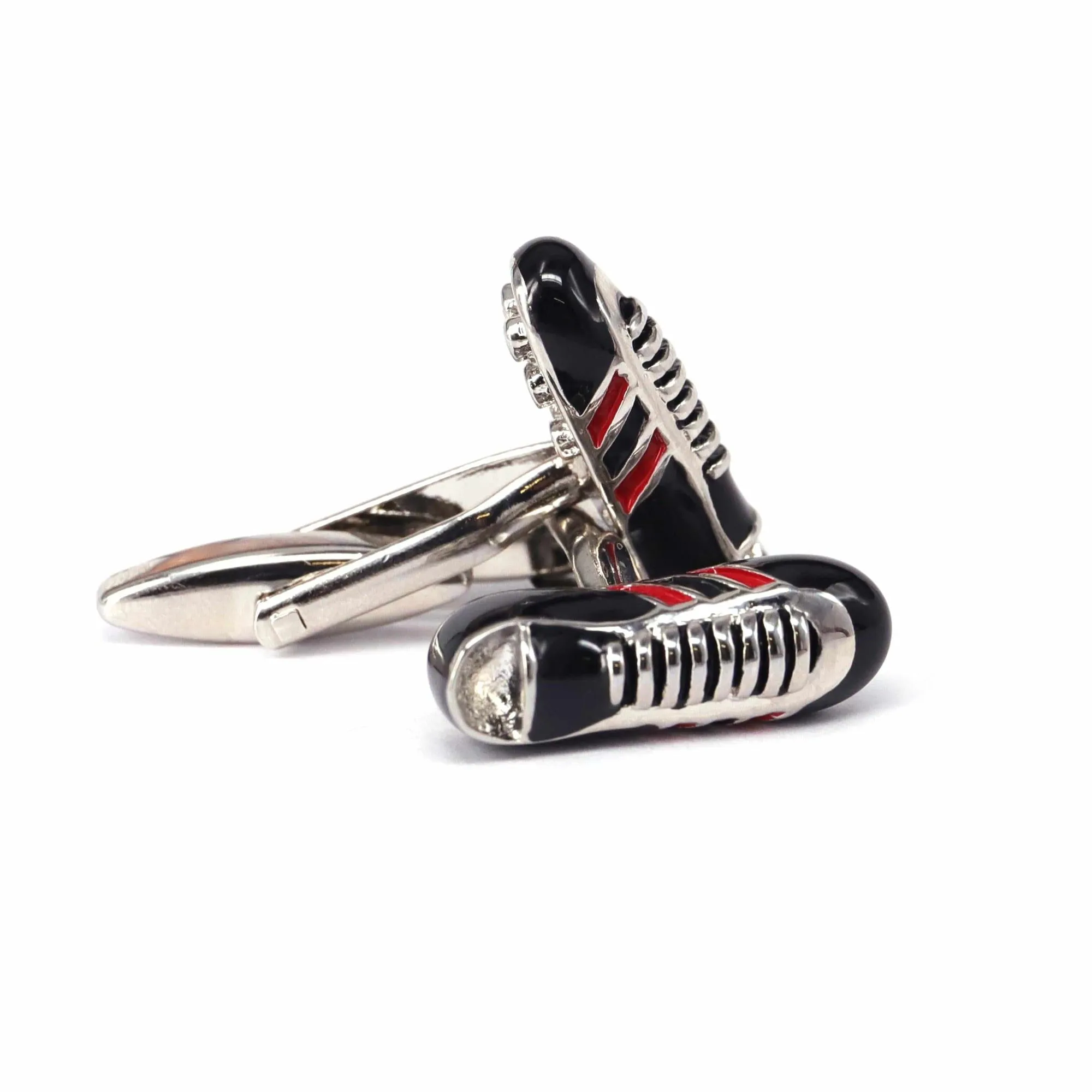 MarzThomson Black Football Shoes Cufflinks (Online Exclusive)