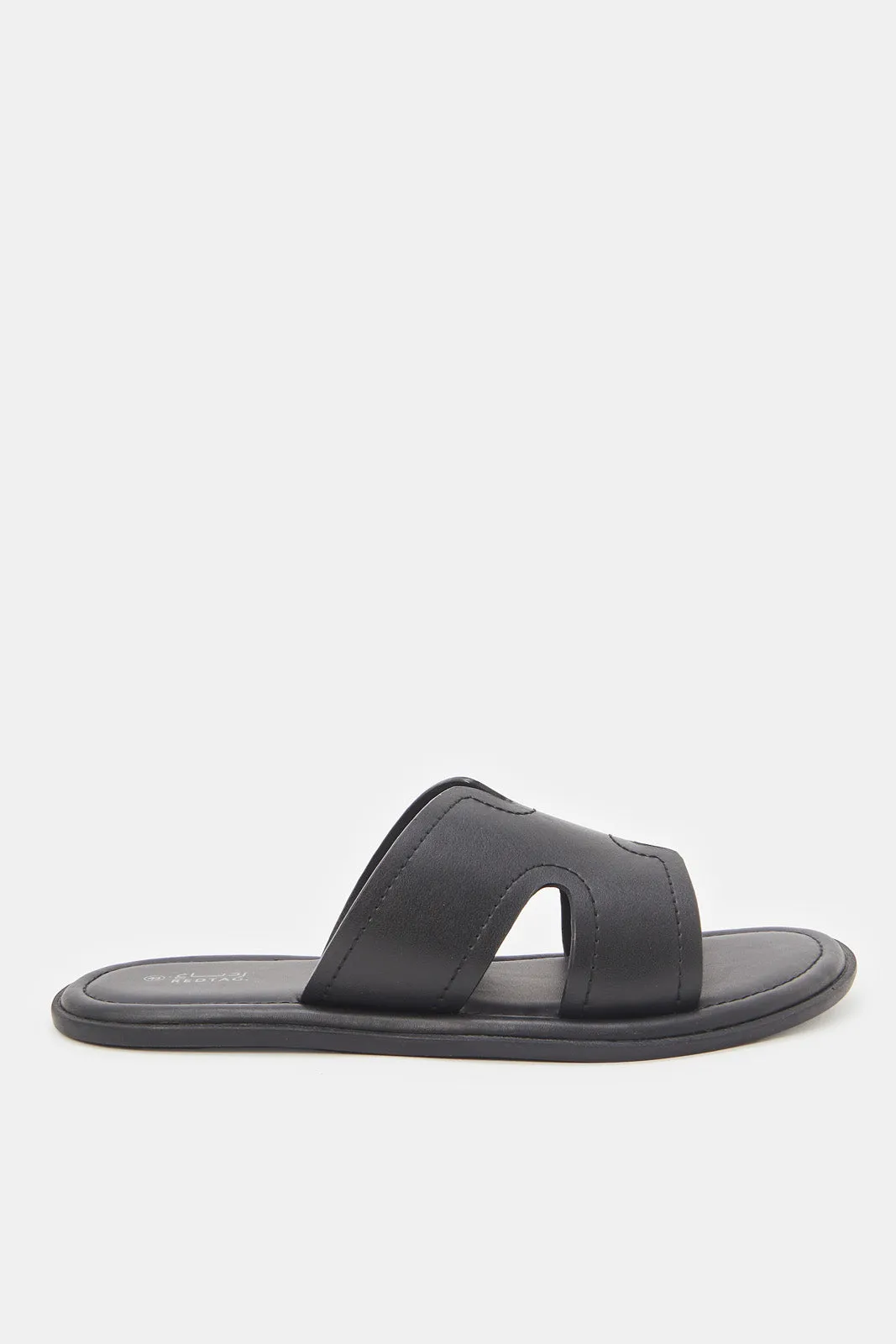 Men Black H Strap Sandals