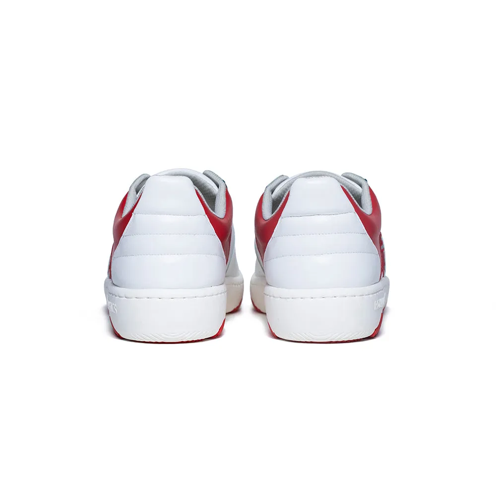 Men's Icon Archer Red White Leather Sneakers 06394-001