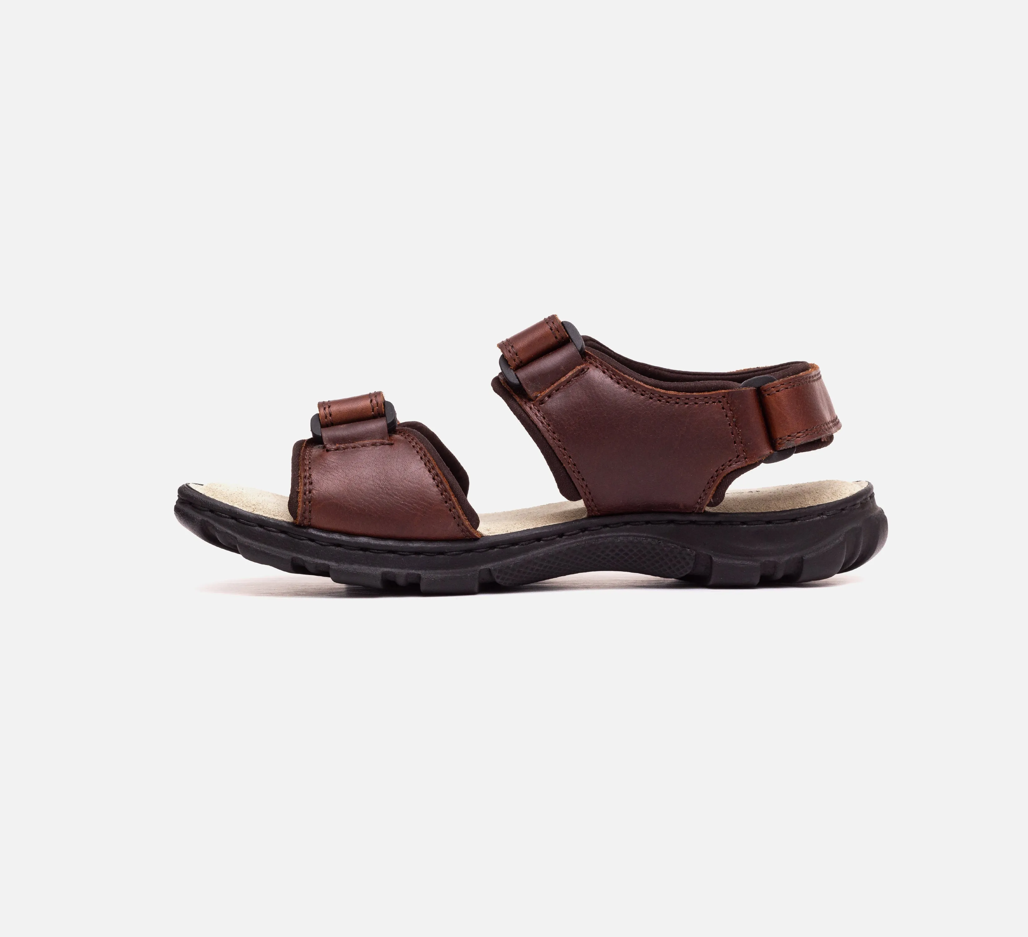 Mens Wide Fit James Leather Sandals by Tredd Well - Brown