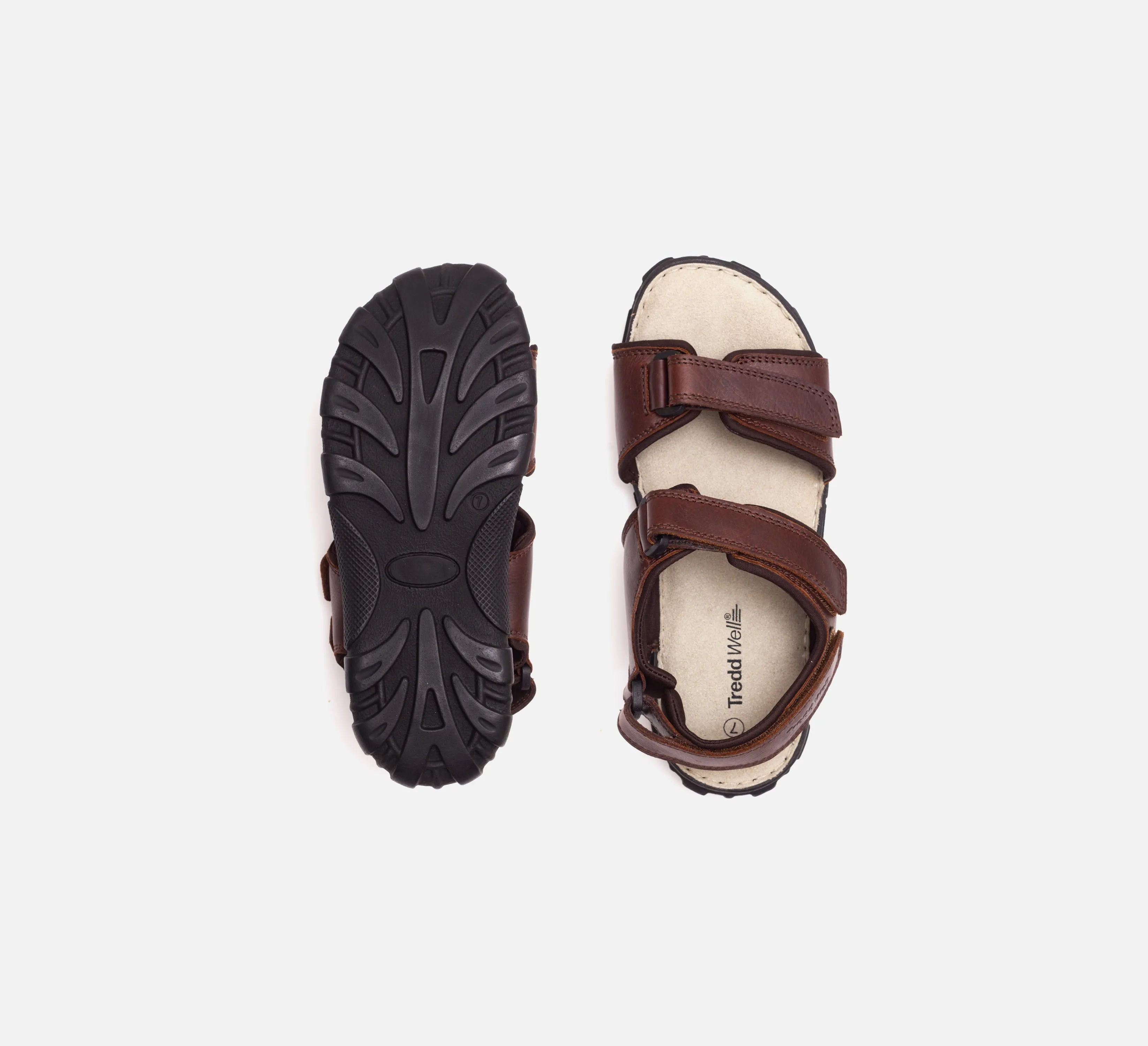 Mens Wide Fit James Leather Sandals by Tredd Well