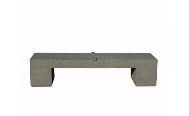 Modern Rectangular Straight Tech Concrete Park Bench