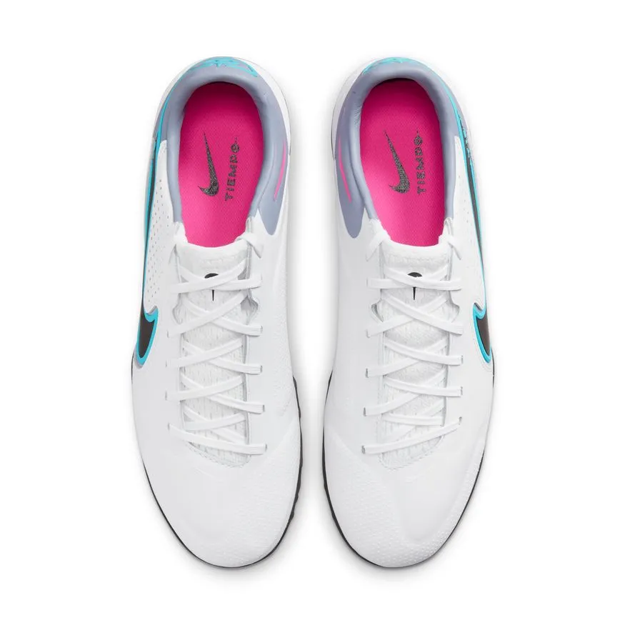 Nike React Tiempo Legend 9 Pro TF-WHITE/BLACK-BALTIC BLUE-PINK BLAST