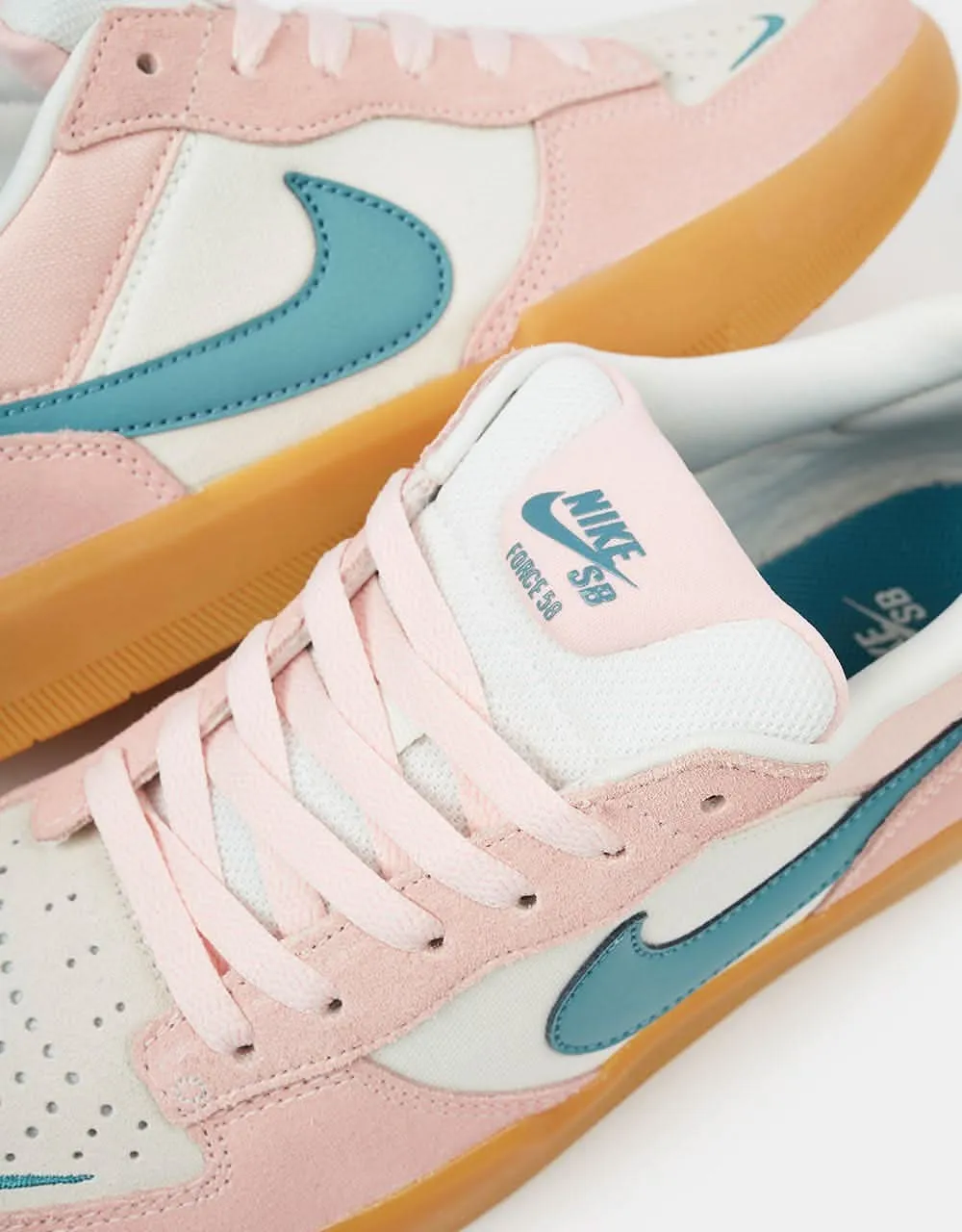 Nike SB Force 58 Skate Shoes - Phantom/Mineral Teal-Pink Bloom