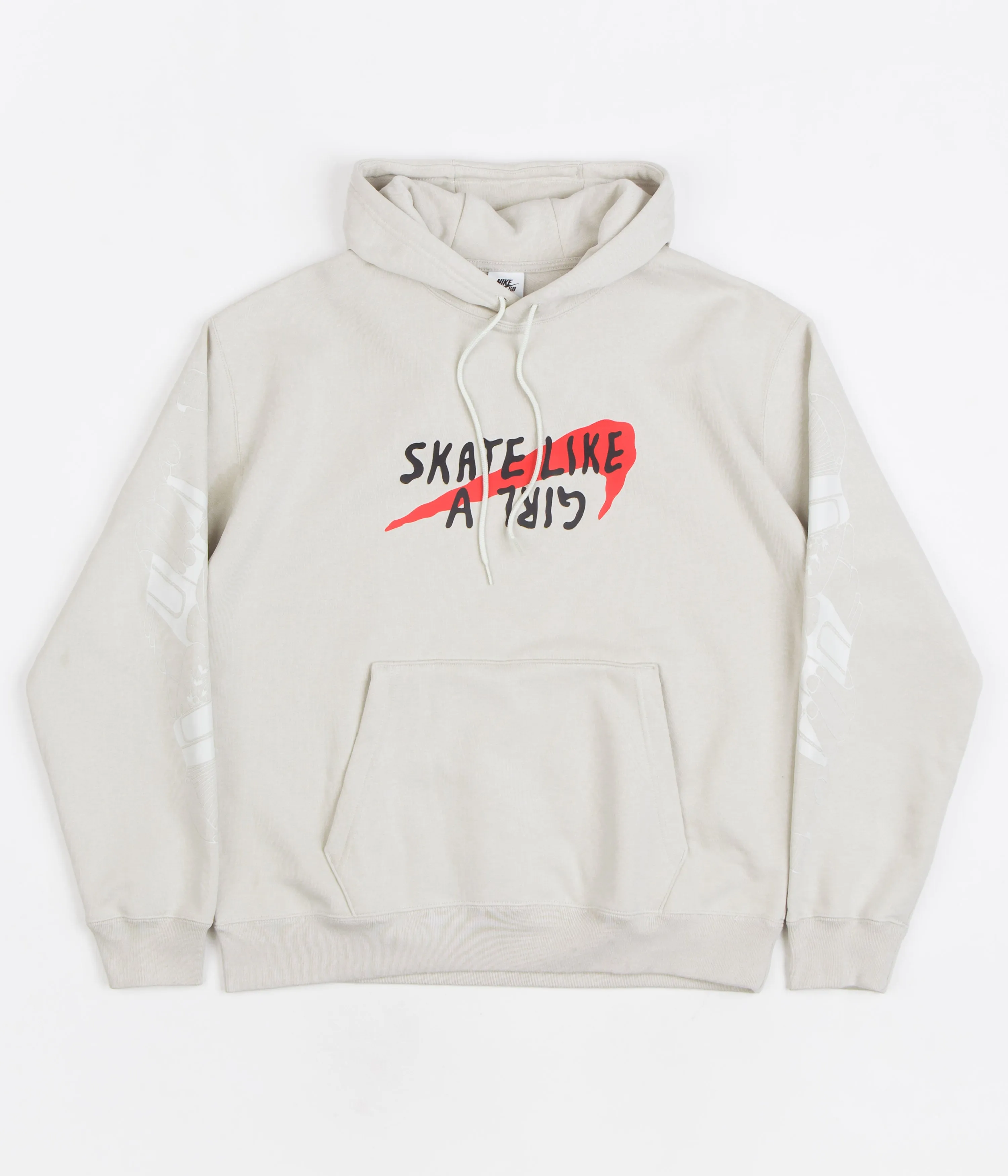 Nike SB x Skate Like A Girl Hoodie - Light Bone / Light Bone / Black / Light Crimson