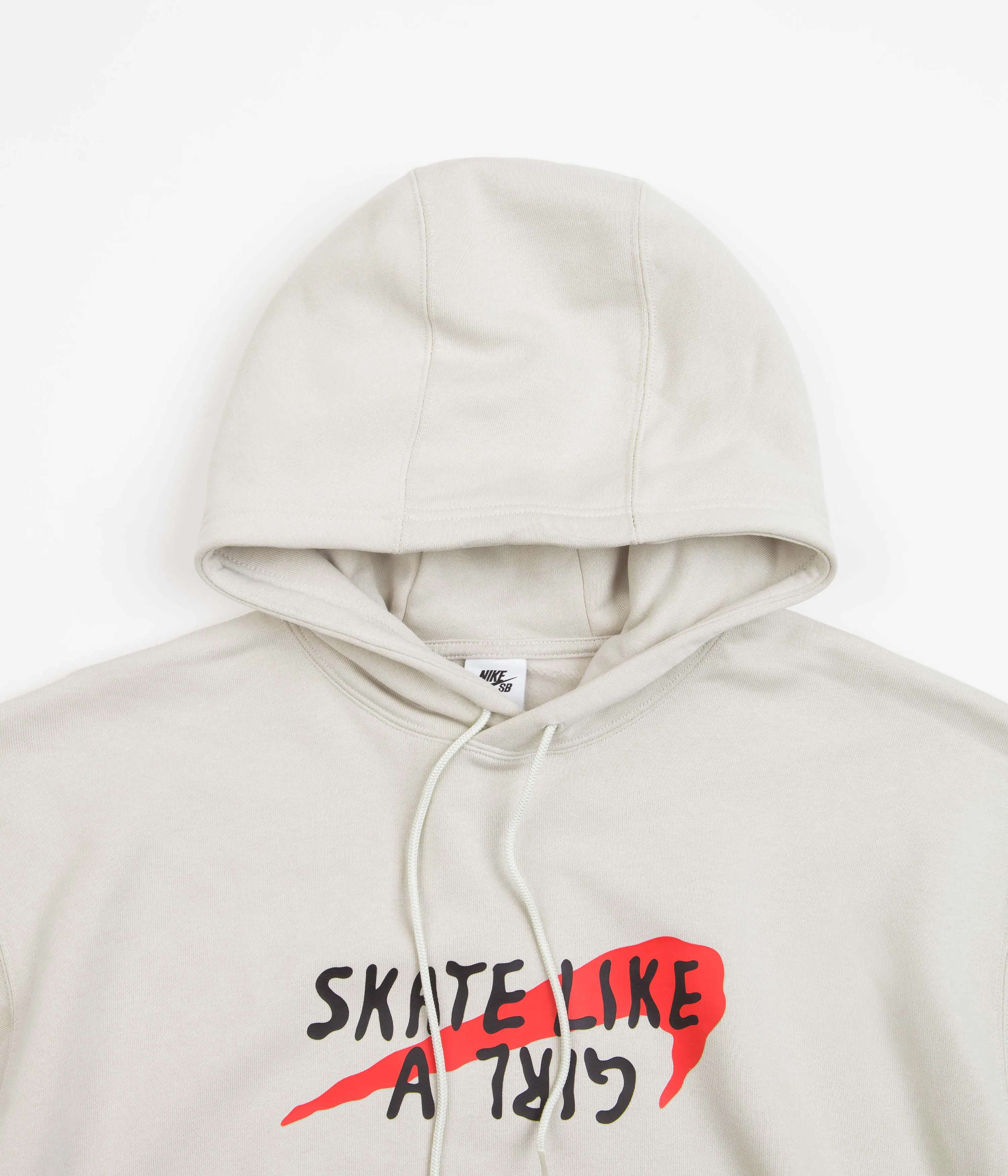 Nike SB x Skate Like A Girl Hoodie - Light Bone / Light Bone / Black / Light Crimson