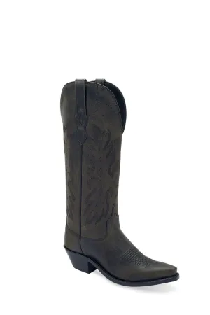 Old West Womens Western Black Leather Cowboy Boots 8 B