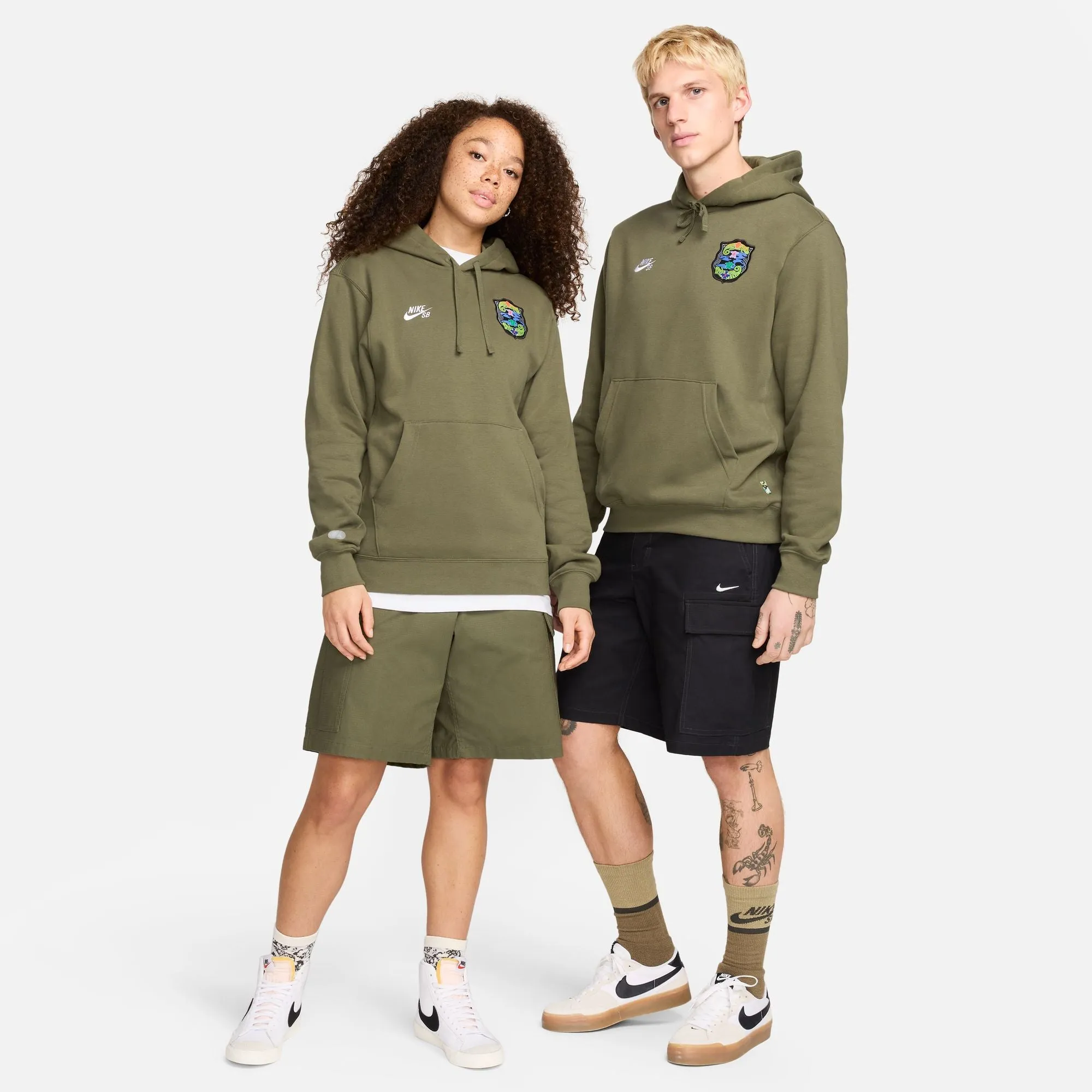 OLYMPIC HOODIE MEDIUM OLIVE / WHITE