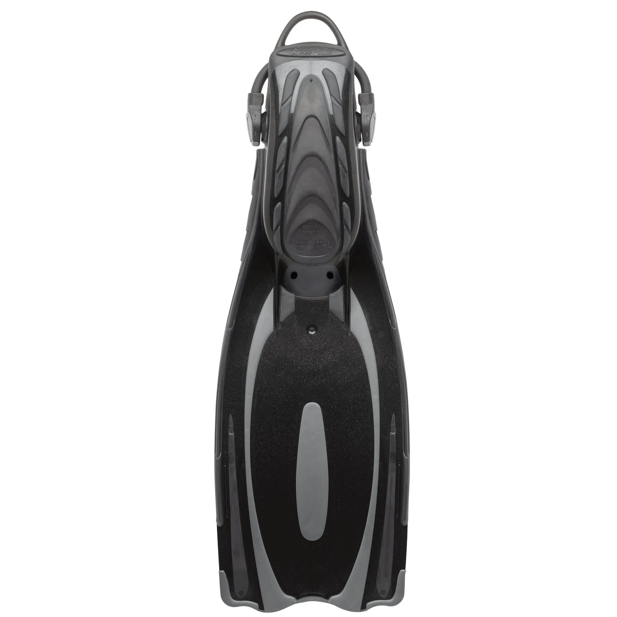 Open Box Cressi Reaction EBS Open Heel Dive Fins - Black / Silver, Size: Medium/Large - US M:9-10 / W:11-12