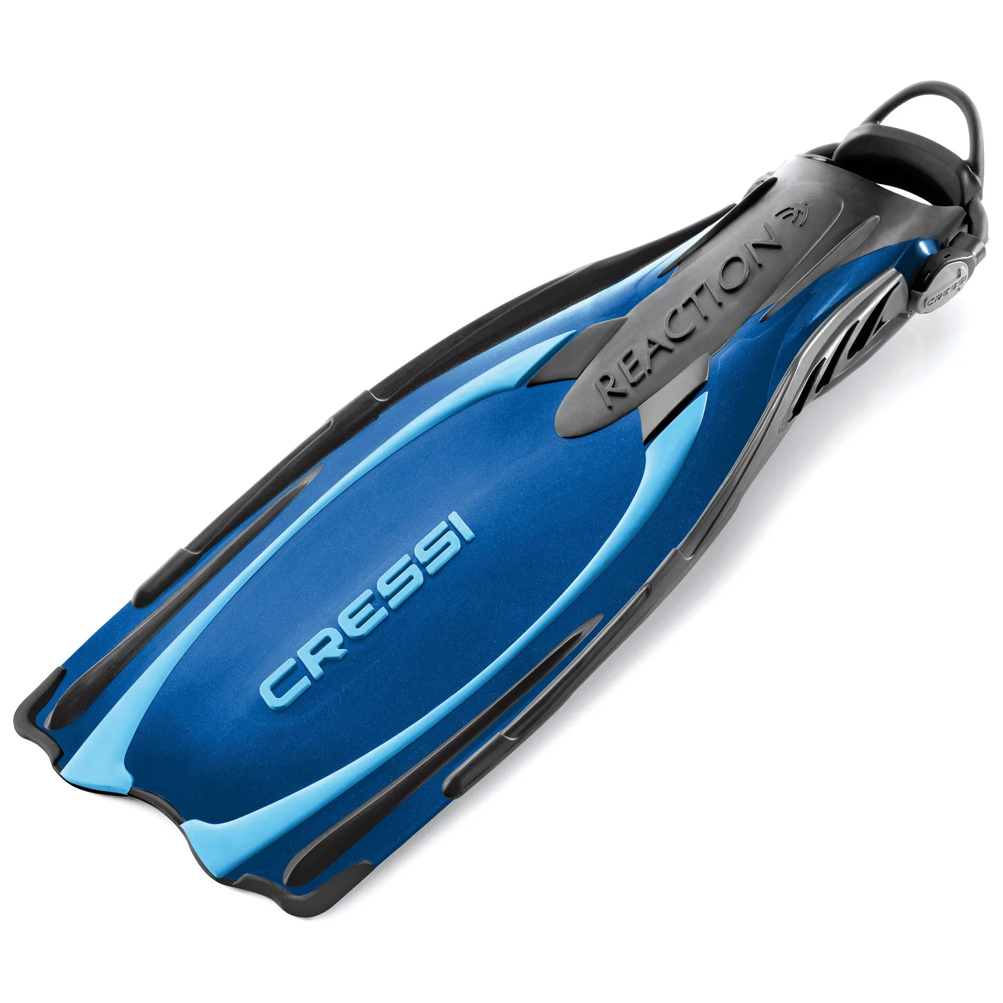 Open Box Cressi Reaction EBS Open Heel Dive Fins - Blue / Azure, Size: X-Small/Small