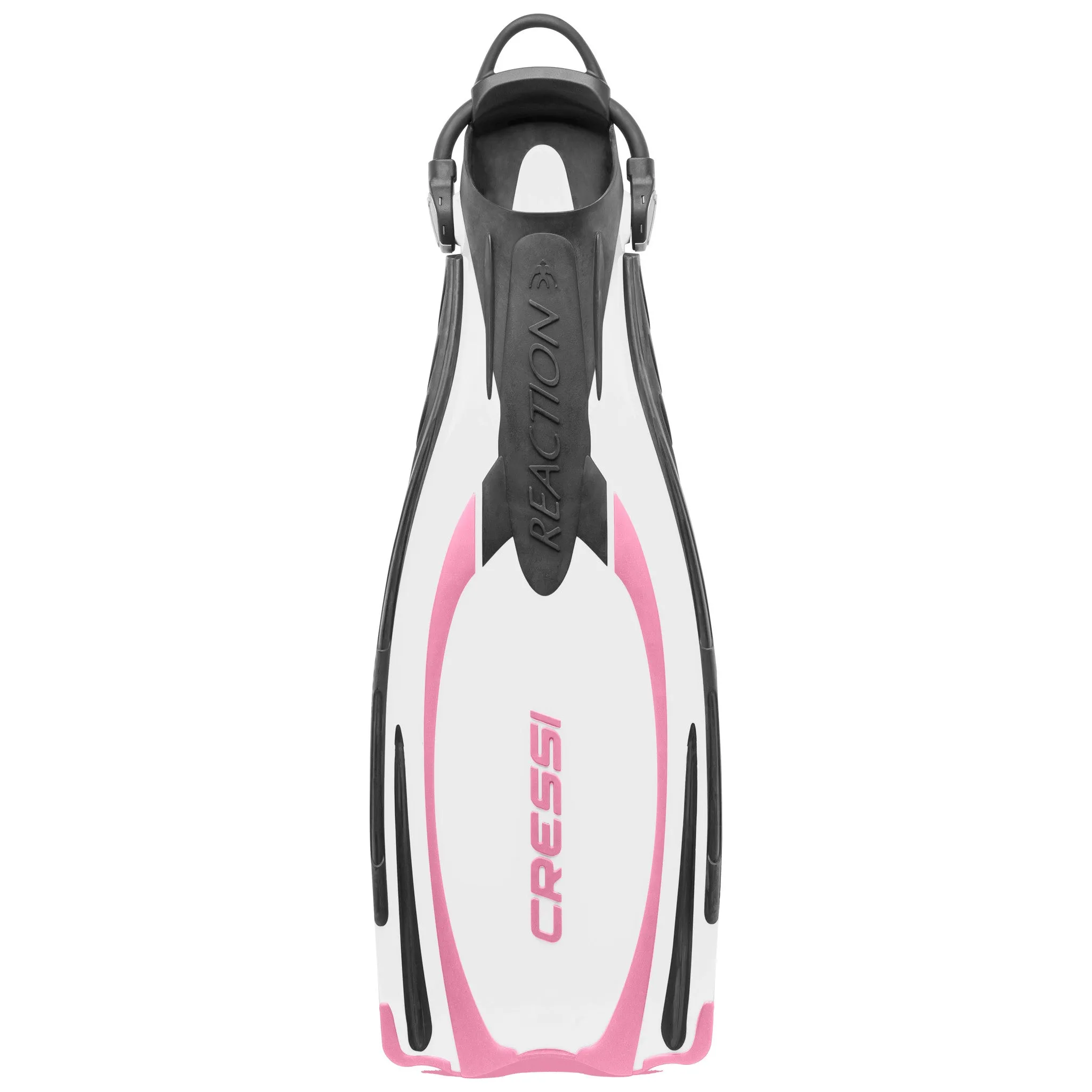 Open Box Cressi Reaction EBS Open Heel Dive Fins - White / Pink, Size: Small/Medium