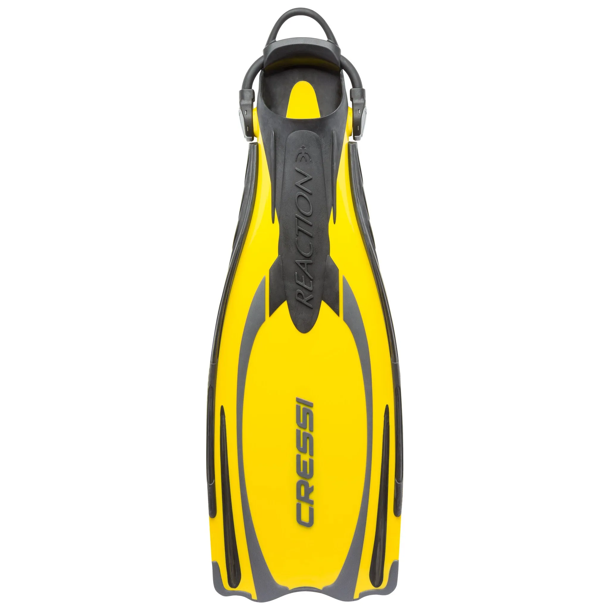 Open Box Cressi Reaction EBS Open Heel Dive Fins - Yellow / Silver, Size: Large/X-Large