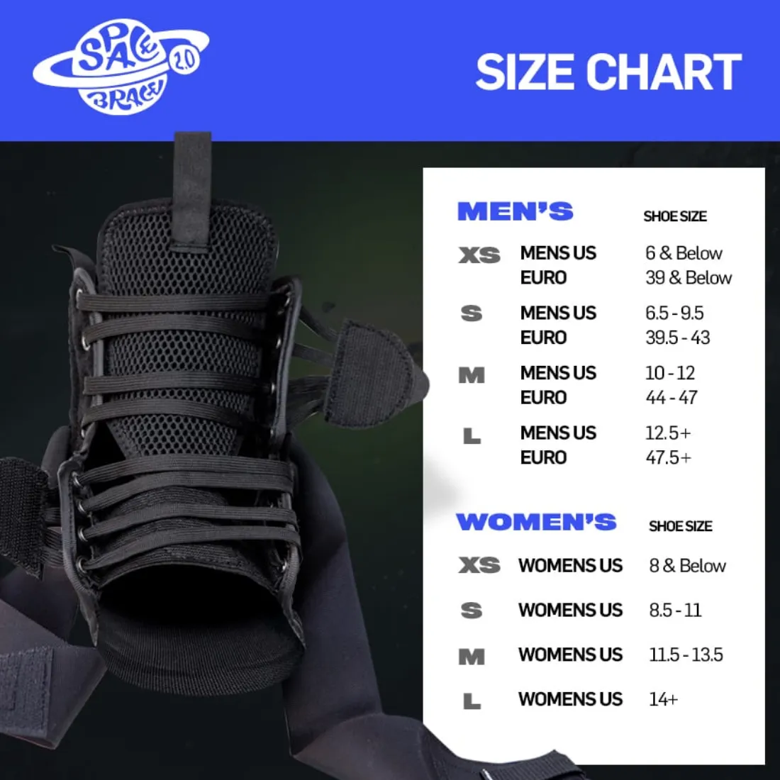 Protective Gear (Skate) - Space Brace 2.0 Quick Lace Ankle Brace - Single