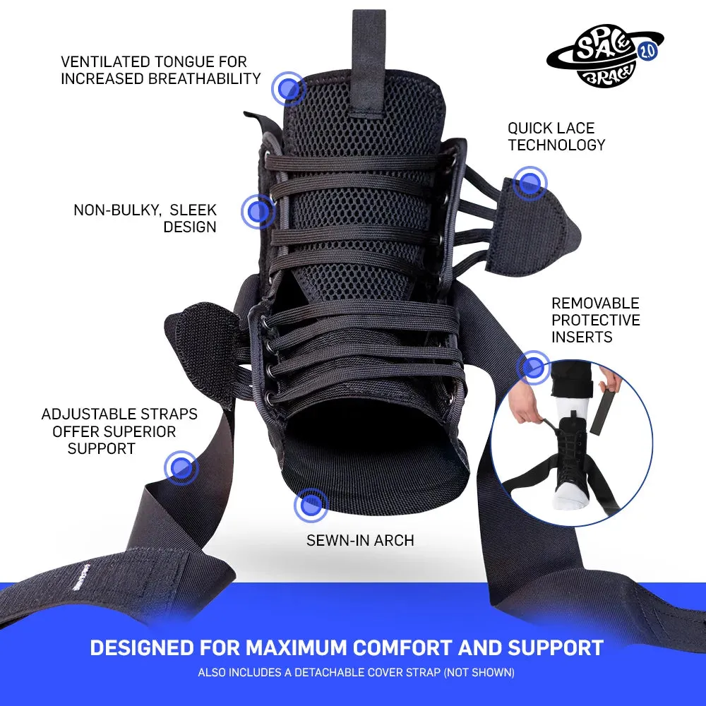 Protective Gear (Skate) - Space Brace 2.0 Quick Lace Ankle Brace - Single