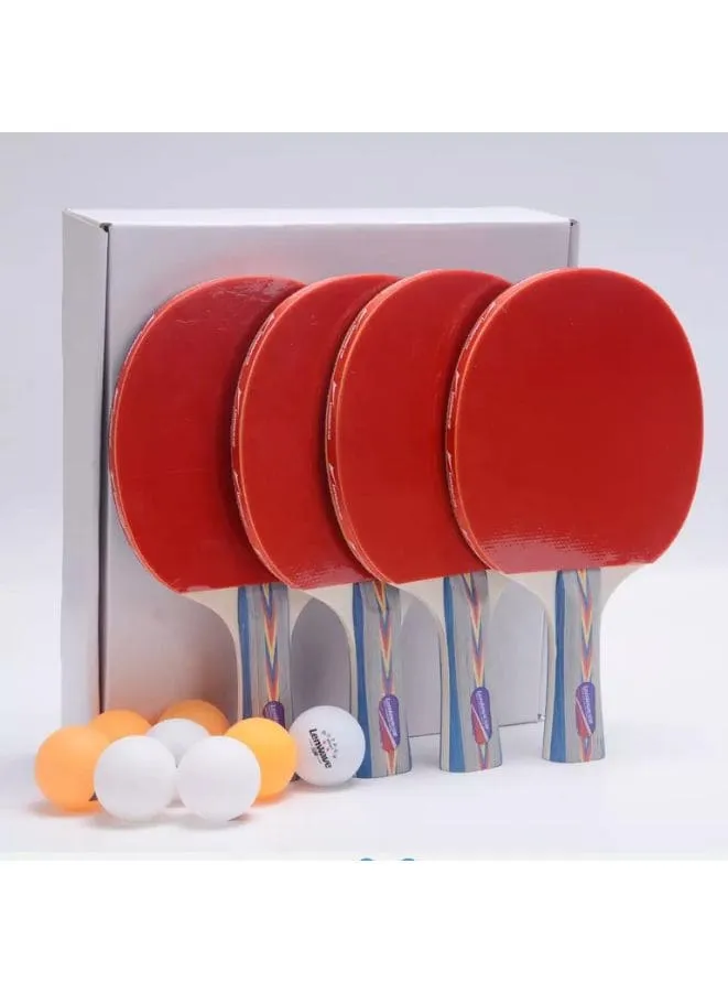 Quality Ping Pong Paddle Set - 4 Professional Table Tennis Rackets/Paddles - 8 Premium Balls, Portable Cover Case Holder Included