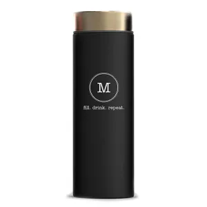 "Le Baton" Travel Bottle - Matte Black with Gold - Typewriter Monogram Printing