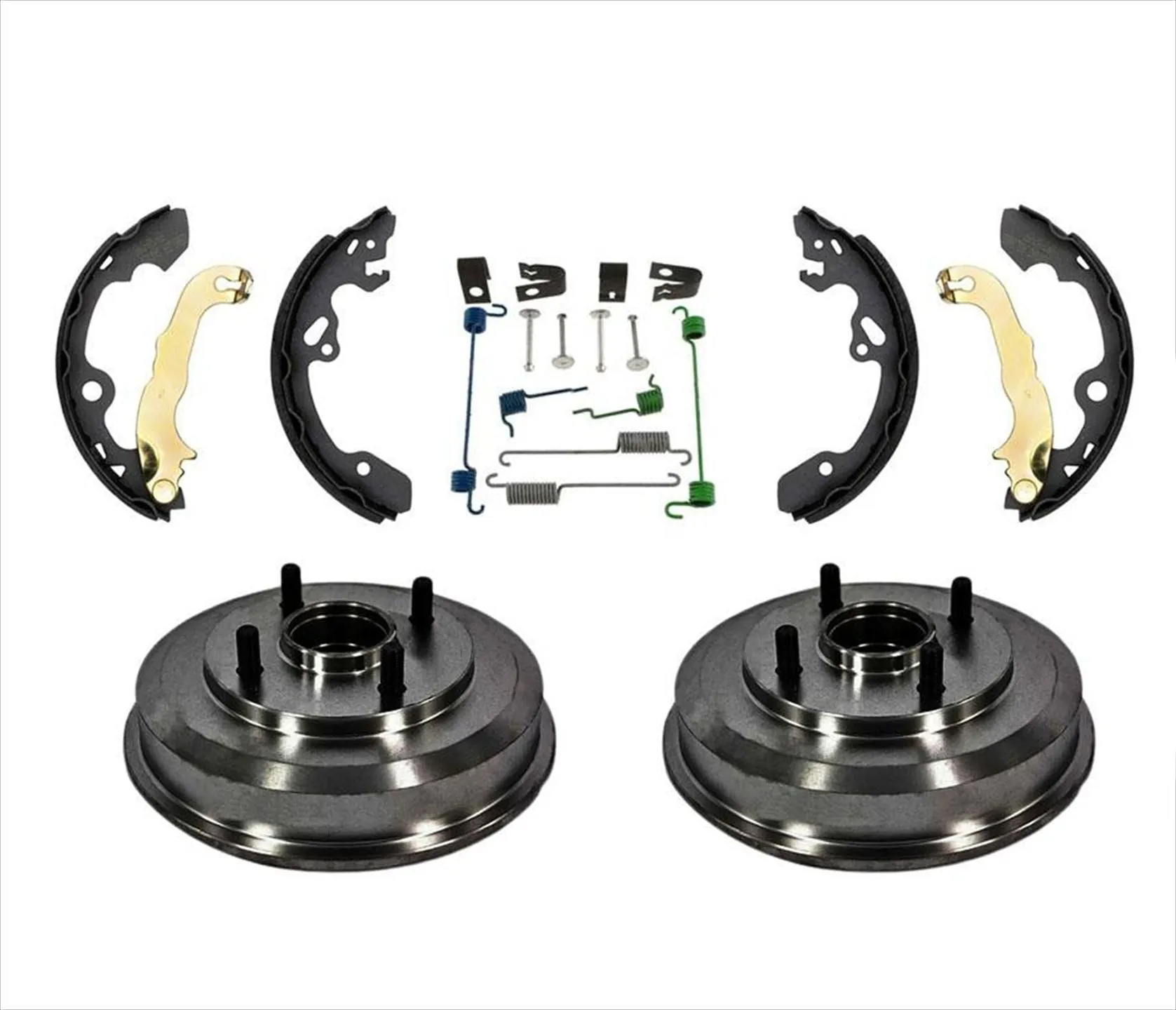 Rear Drums Wheel Bearings Brake Shoes and Hardware for Ford Focus 00-08 7pc Kit