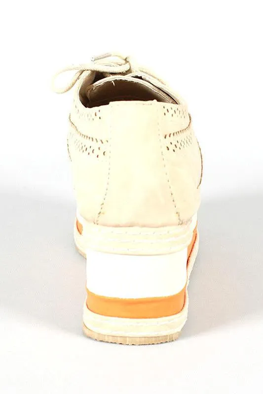 Sand platform oxford shoes