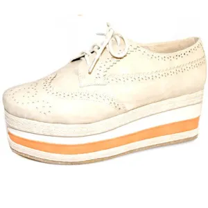 Sand platform oxford shoes