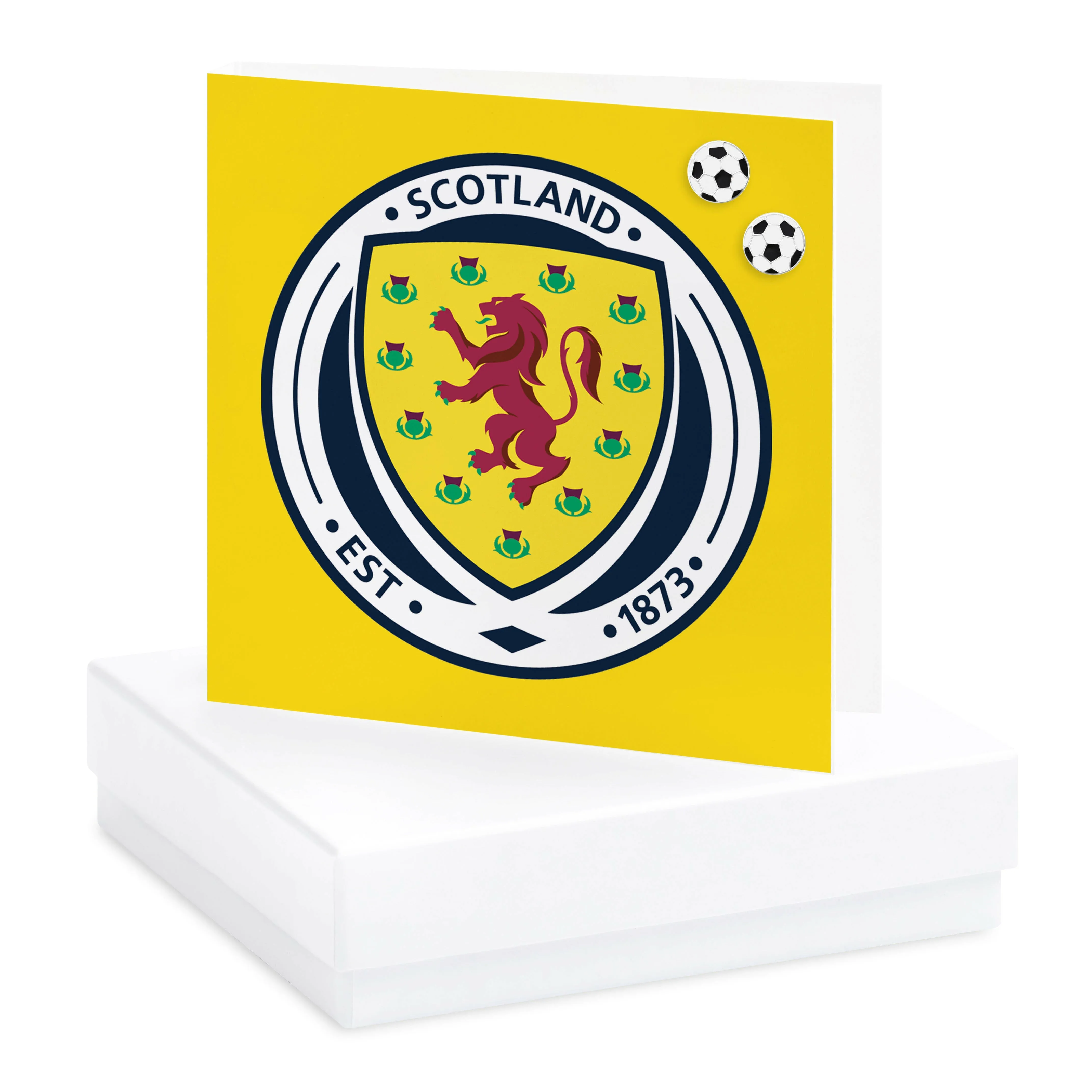 Scotland Football Crest Boxed Sterling Silver Earring Card