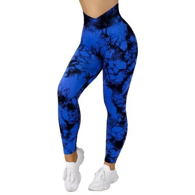 Seamless Tie Dye Leggings Women Yoga Pants Fitness Running Gym Tights | Brodtica.com