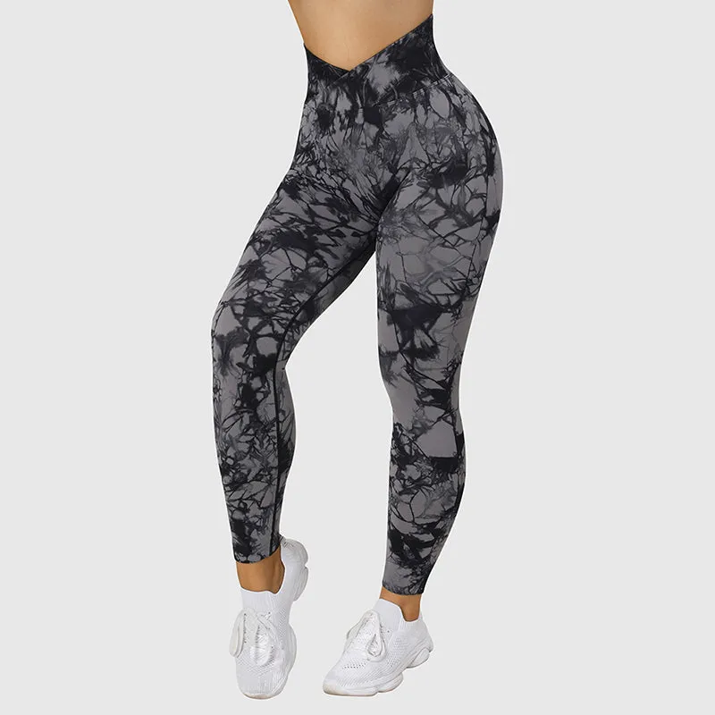 Seamless Tie Dye Leggings Women Yoga Pants Fitness Running Gym Tights | Brodtica.com