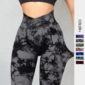 Seamless Tie Dye Leggings Women Yoga Pants Fitness Running Gym Tights | Brodtica.com