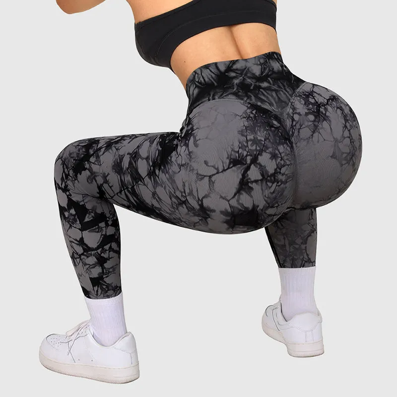 Seamless Tie Dye Leggings Women Yoga Pants Fitness Running Gym Tights | Brodtica.com