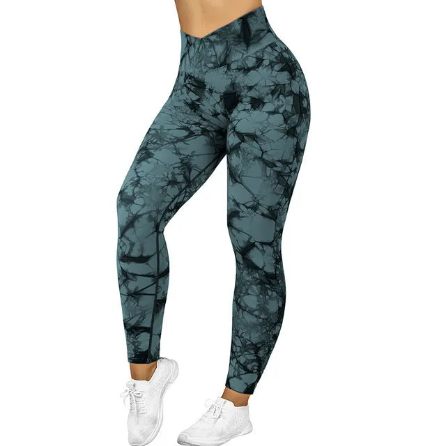 Seamless Tie Dye Leggings Women Yoga Pants Fitness Running Gym Tights | Brodtica.com