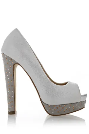 SERENITY Metallic Silver Peep Toe