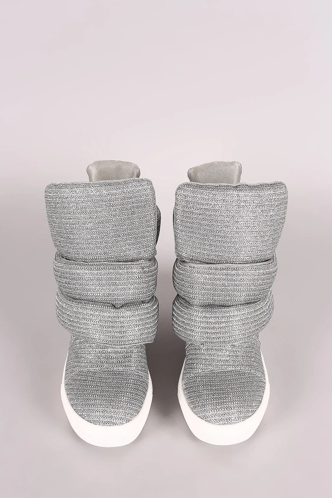 Shimmer Double Straps High Top Wedge Sneaker