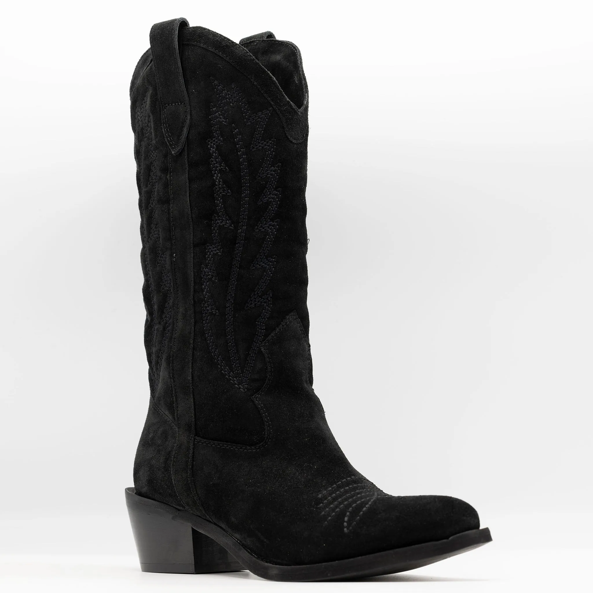 Siena Boots in Black Suede