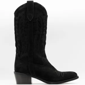 Siena Boots in Black Suede