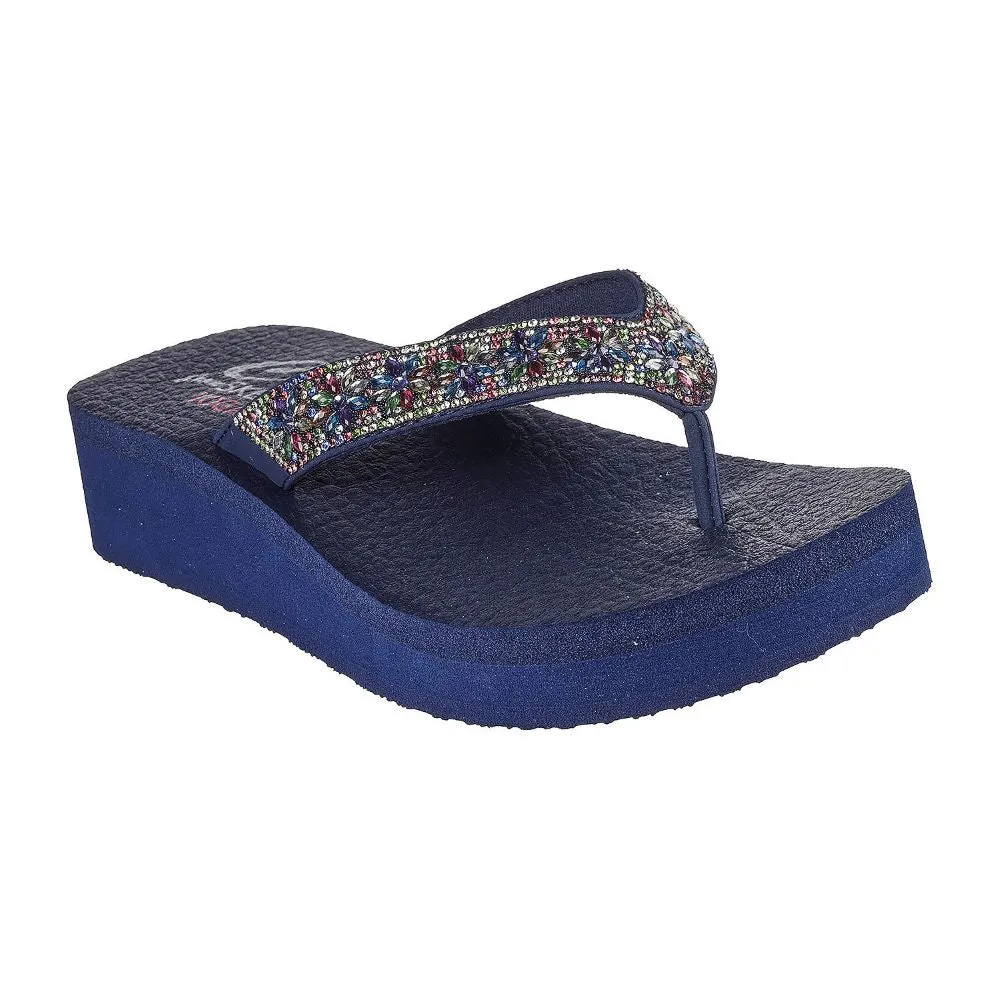 'Skechers' Women's Vinyasa-Wild Daisies Sandal - Navy / Multi