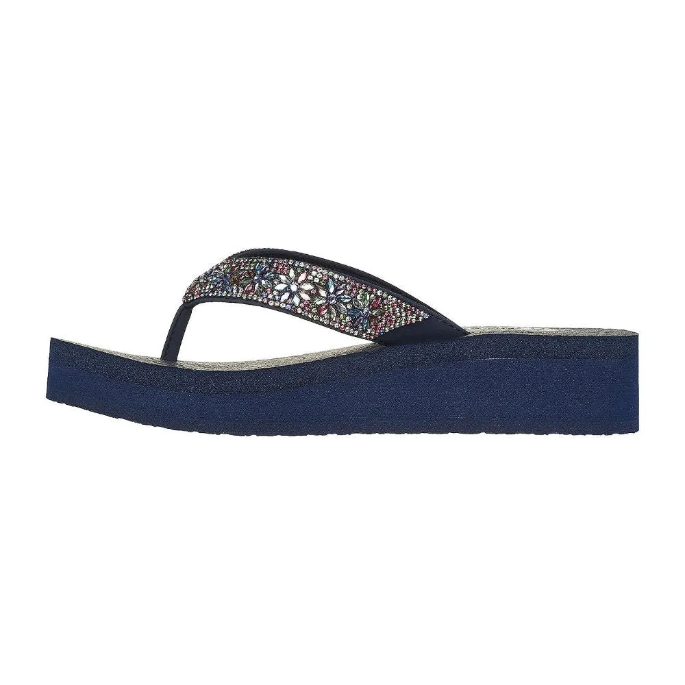 'Skechers' Women's Vinyasa-Wild Daisies Sandal - Navy / Multi