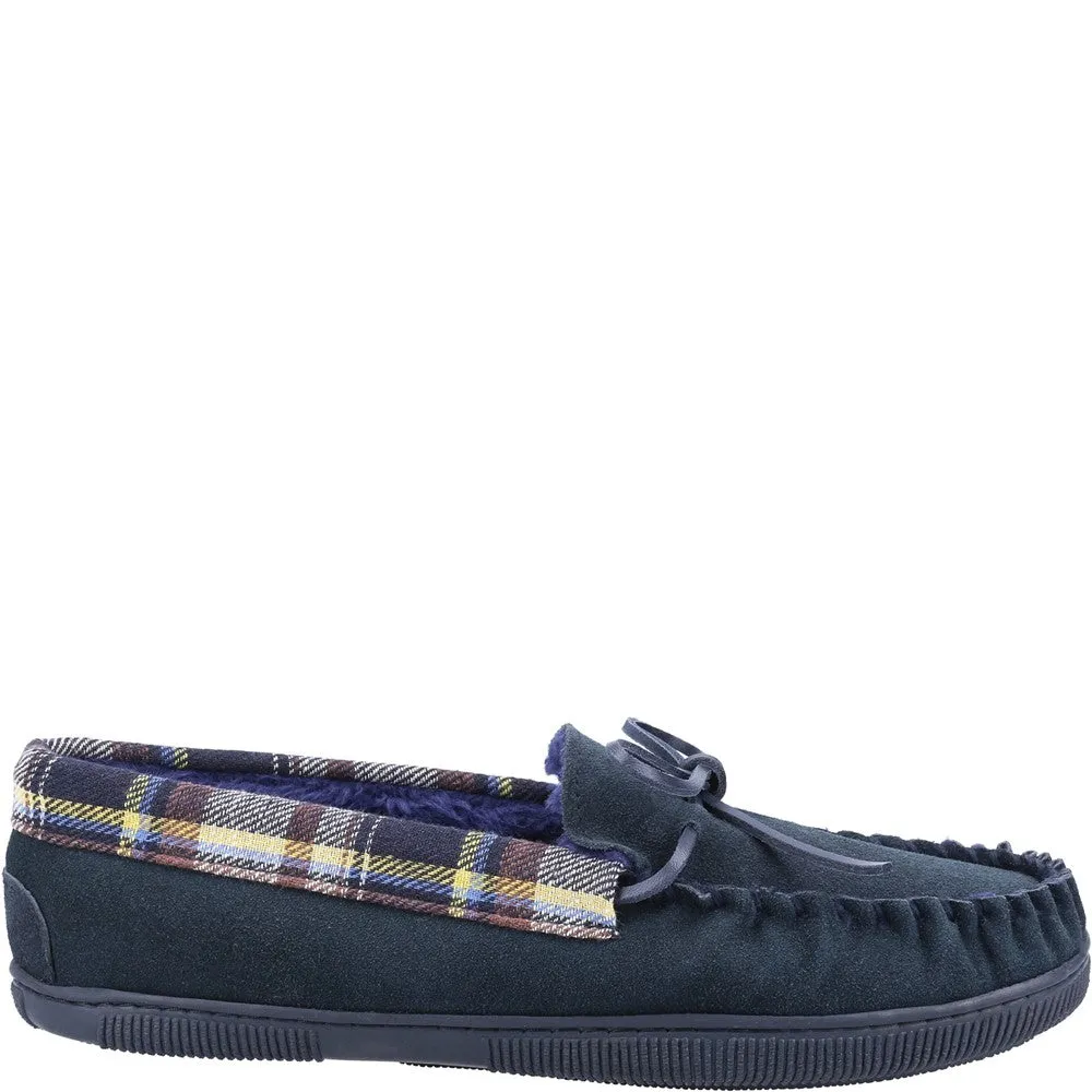 Sodbury Moccasin Slippers Navy