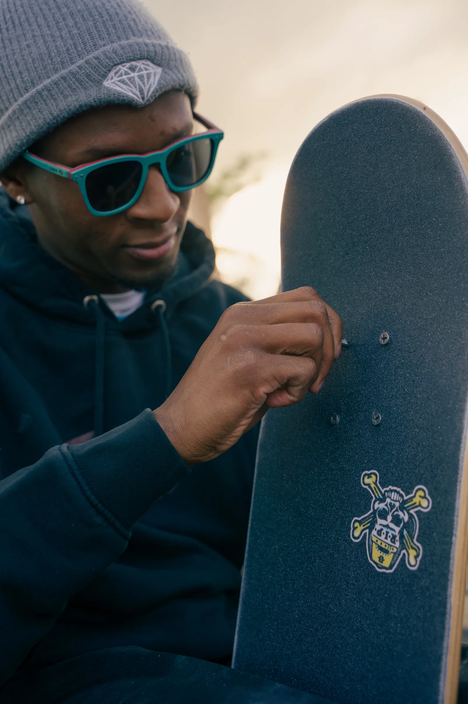 Stoked Skull Cap Green Black Griptape